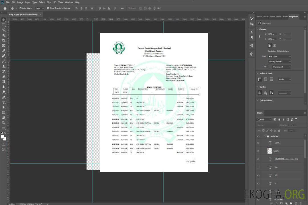 Déclaration de Bangladesh Islami Bank Limited, modèle Word et PDF, 2 pages template Déclaration de Bangladesh Islami Bank Limited, modèle Word et PDF, 2 pages template